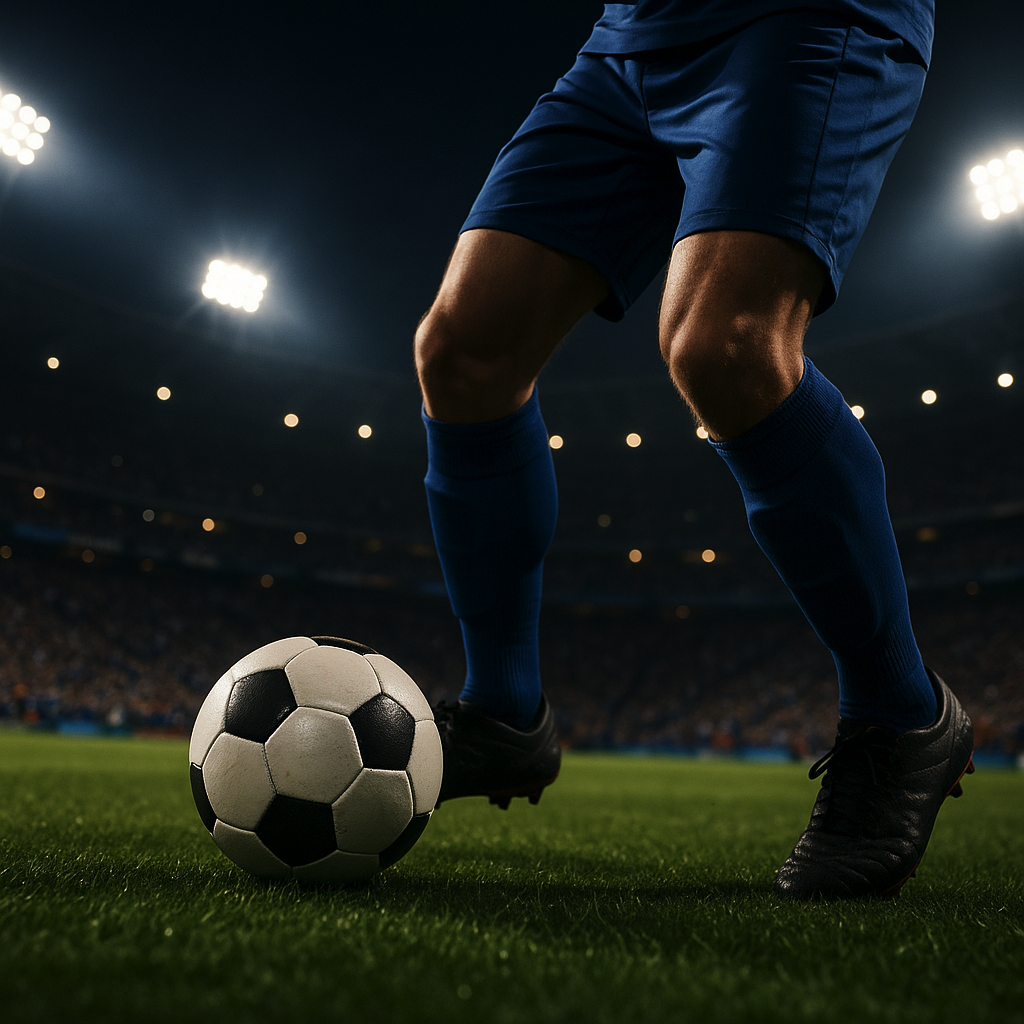 Soccer player on field during match